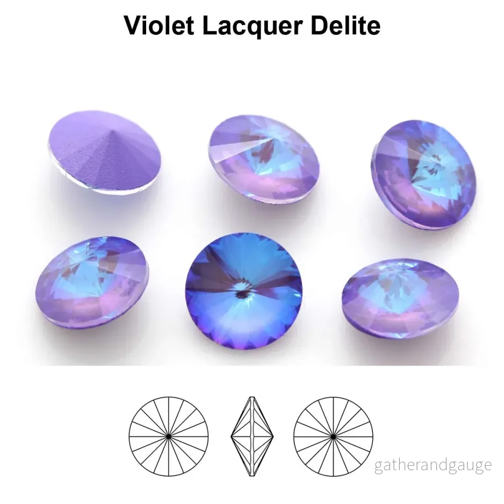 Aurea Crystals A1122 Rivoli – Violet Lacquer DeLite, 18 mm, 1 styck