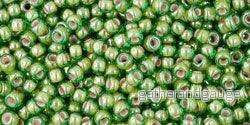 TOHO Seed beads – Inside-Color Luster Peridot/Opaque White-Lined (11-1046) 11/0, 10 gram TOHO Seed beads – Inside-Color Luster Peridot/Opaque White-Lined (11-1046) 11/0, 10 gram