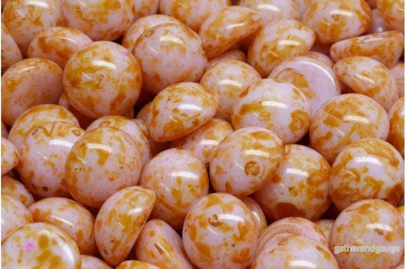 Cabochon – Alabaster pink luster 12mm, 6-pack Cabochon – Alabaster pink luster 12mm, 6-pack