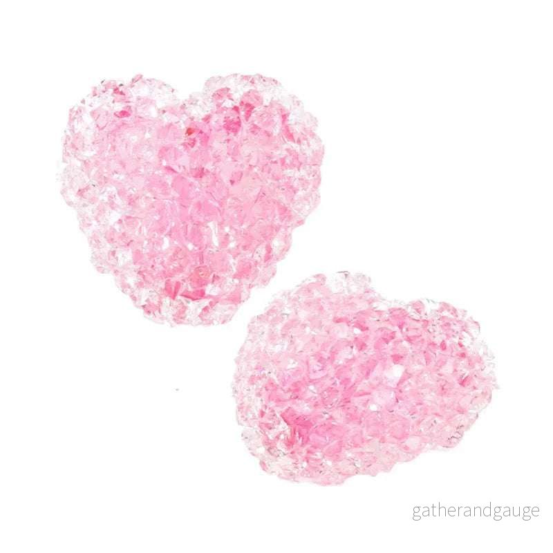 Akrylpärla - Lyx hjärta Rosa 13x12mm, 1 styck
