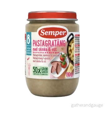 Pastagratäng med Skinka & Ost Från 8 Månader Pastagratäng med Skinka & Ost Från 8 Månader