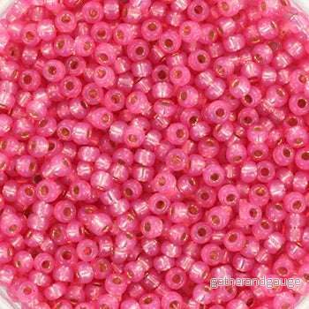 Miyuki Seed Beads - Silverlined Alabaster Dyed Rose 11/0, 10 gram
