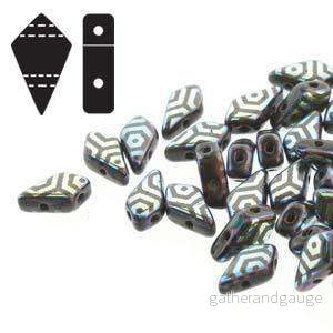 Kite Bead - Jet Laser Web 9x5mm, 5 gram