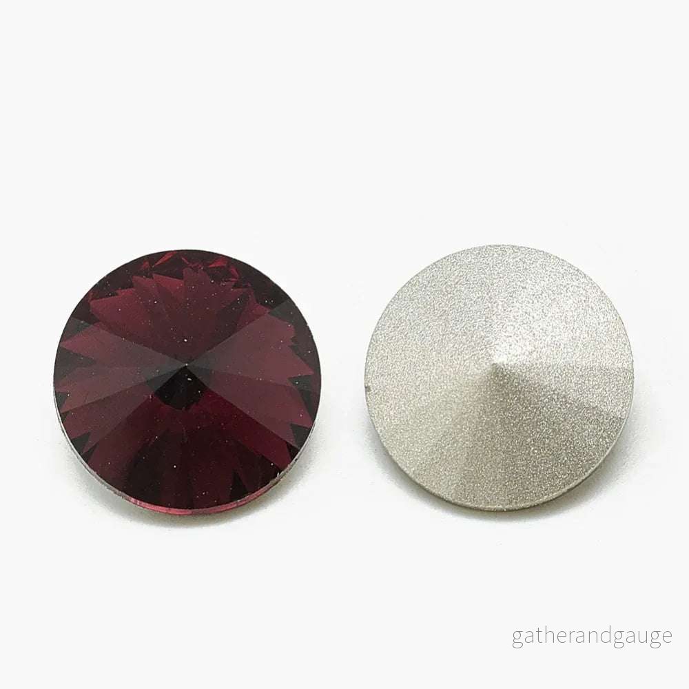Kinesisk strass – Rivoli Burgundy 10mm 1 styck