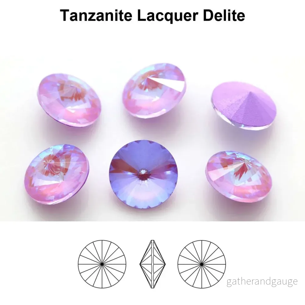 Aurea Crystals A1122 Rivoli - Tanzanite Lacquer DeLite 12mm 1 styck