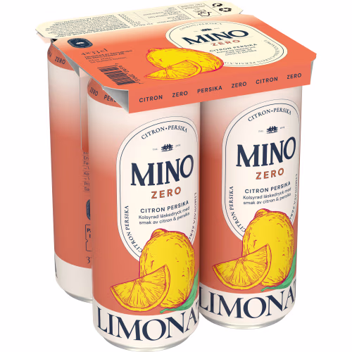 Mino Limonata Citron Persika Läsk Burk 4p/33cl Mino Limonata Citron Persika Läsk Burk 4p/33cl
