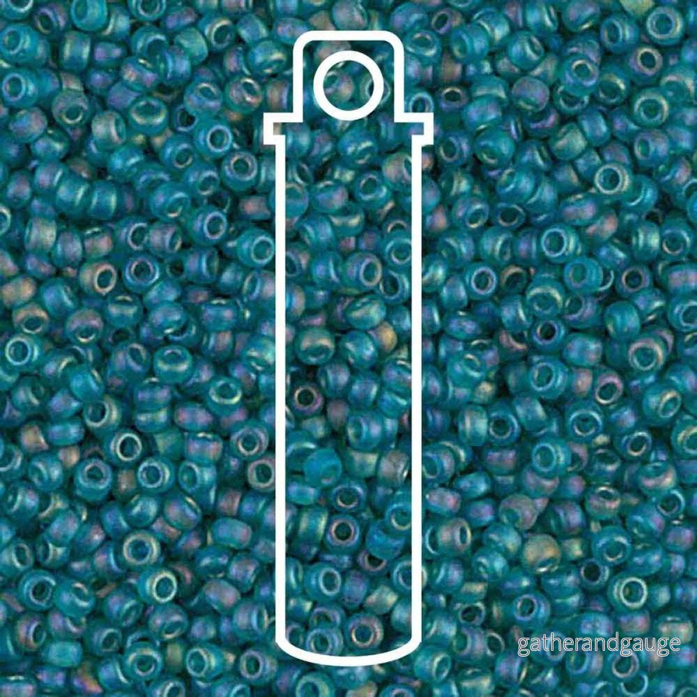 Miyuki Seed Beads - Matte Transparent Teal AB 11/0, 23,5 gram