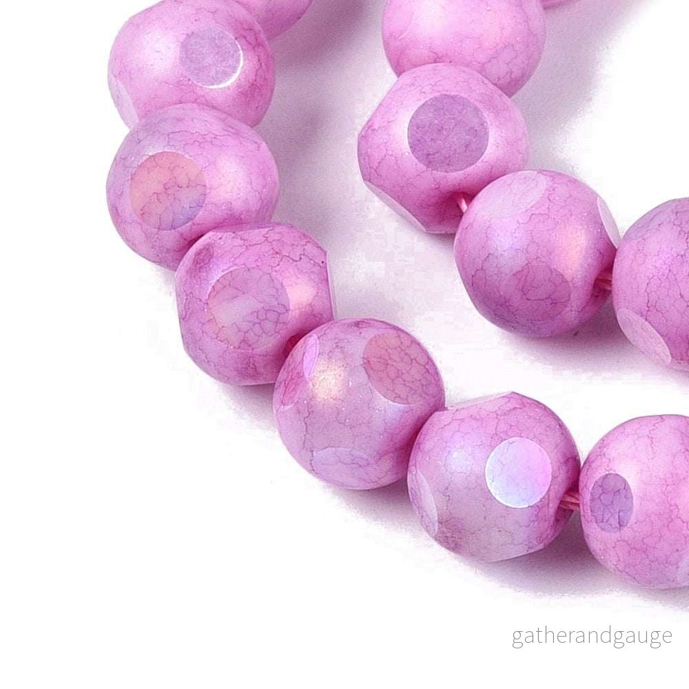 Glaspärlor Facetterad Rund - Violet AB, 8mm 1 sträng - Bild 2