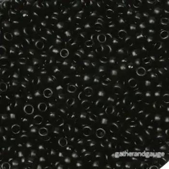 Miyuki Seed Beads - Semi-Matte Black 11/0, 10 gram