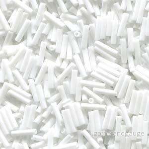 Miyuki Slender Bugle - Opaque White 1,3x6 mm, 5 gram