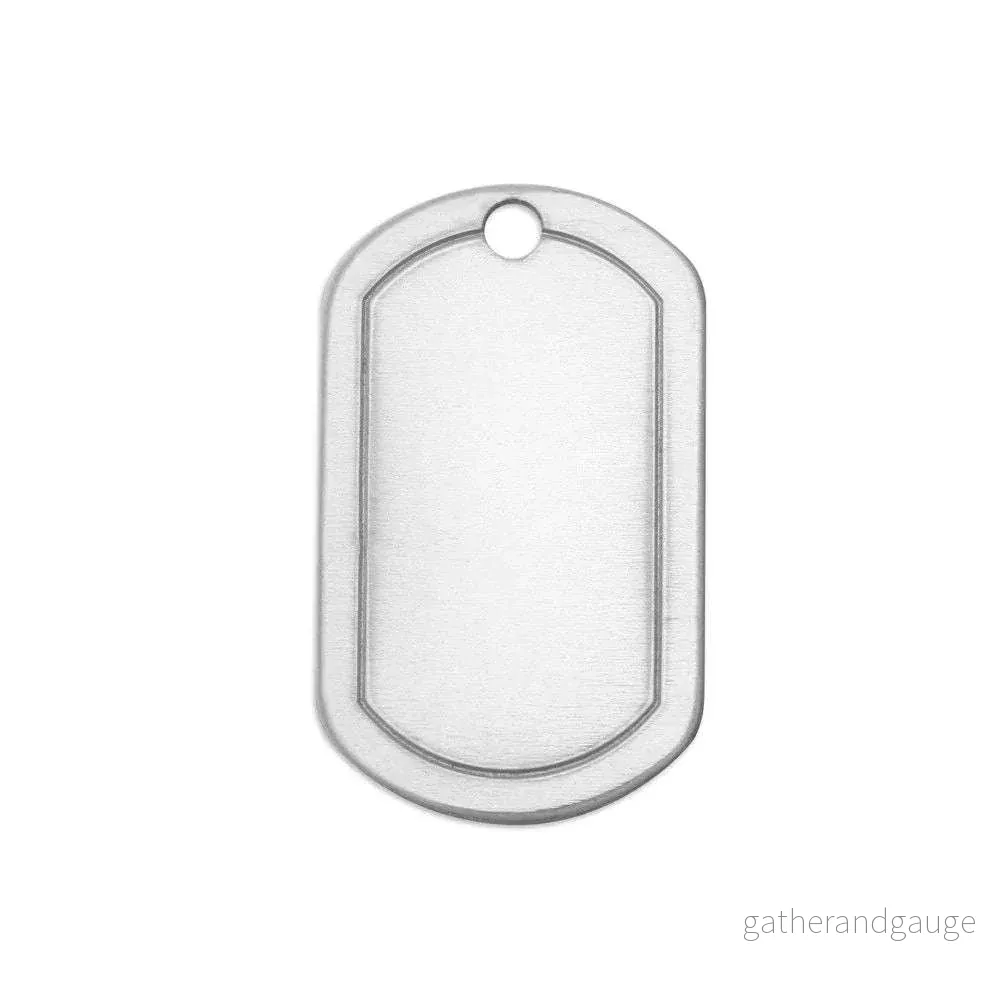 ImpressArt – Border Dog Tag 1 1/4″ – Stamping Blanks Alkeme 18g 5 st