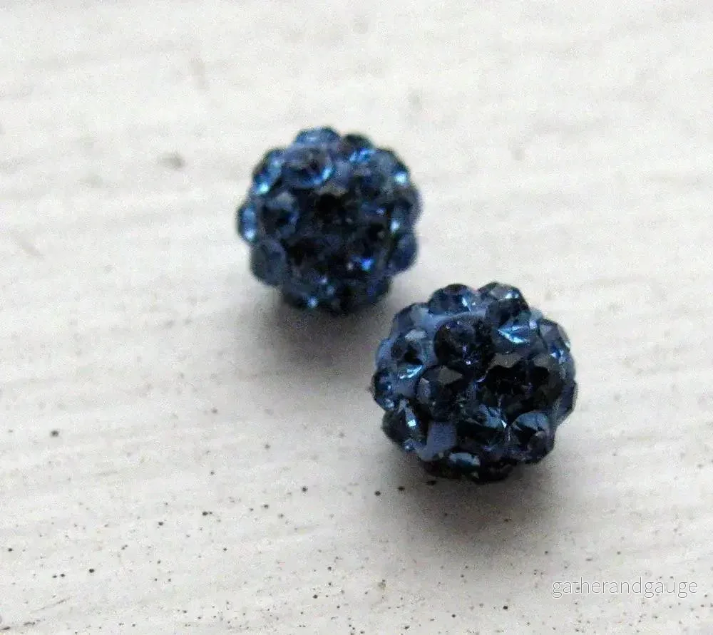 Strasspärlor halvborrade - Ljusblå 6 mm 2- pack - Bild 2