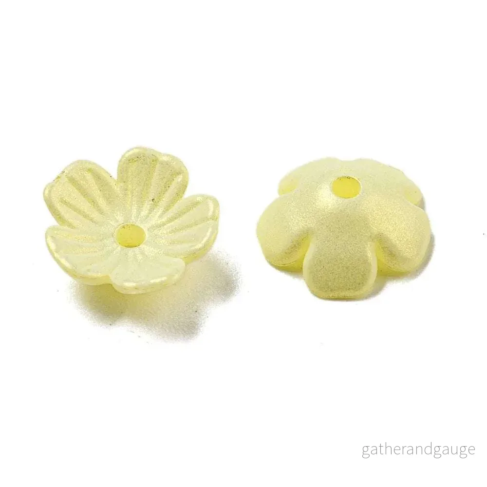 Pärlhattar Akryl – Blomma Champagne Yellow Lyster 10mm 5 gram Pärlhattar Akryl – Blomma Champagne Yellow Lyster 10mm 5 gram