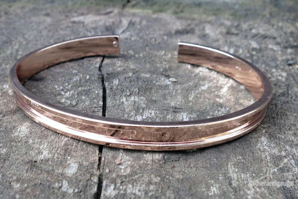 Armbandsstomme Roséguldfärgad - Breda platta band 3mm 1 styck