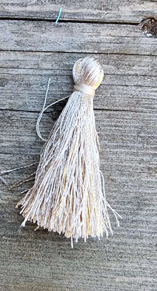 Bomullstofs – Beige / Guld 40mm, 1 styck