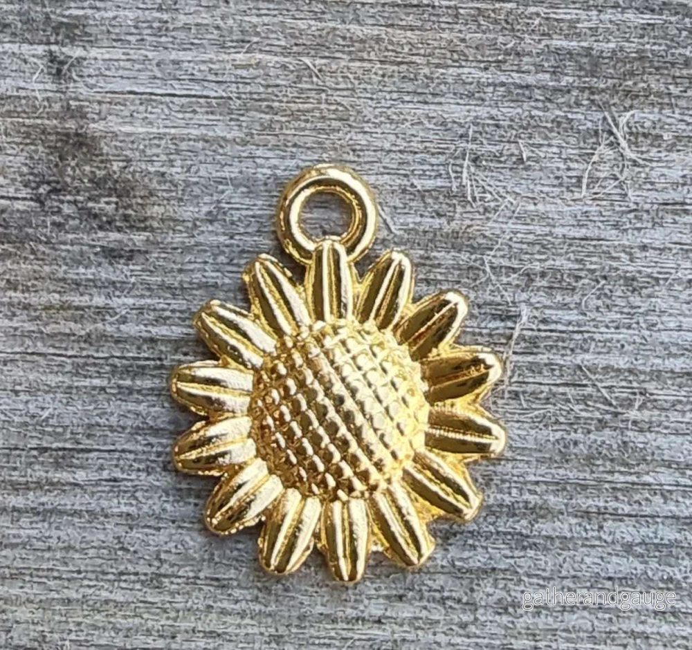 Berlock 24K guldpläterad - Solros 1 styck