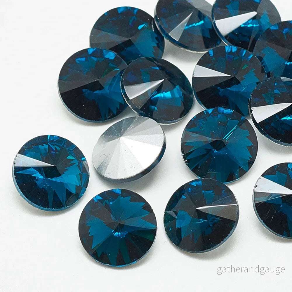Kinesisk strass - Rivoli Capri Blue 10mm 1 styck - Bild 2