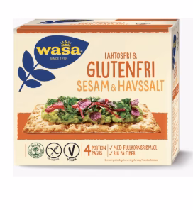 Wasa Sesam&havssalt Laktos- & Glutenfri 4-pack 240g Wasa Sesam&havssalt Laktos- & Glutenfri 4-pack 240g