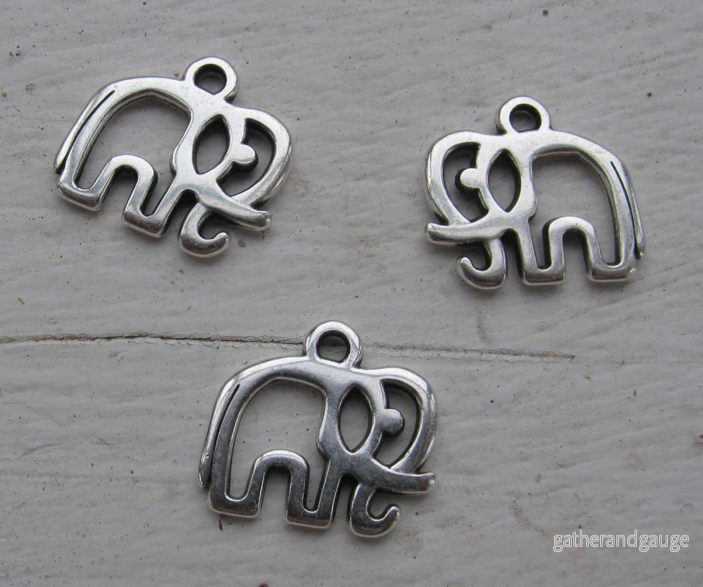 Berlock Silverfärgad - Elefant 3-Pack
