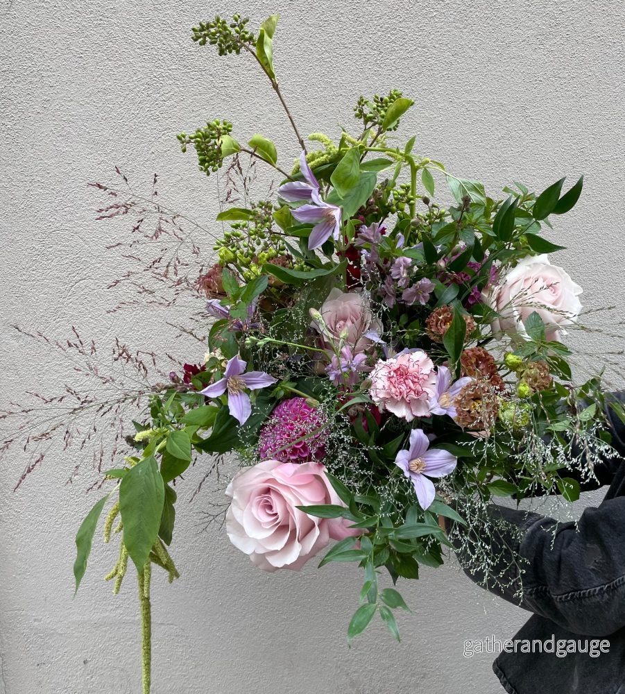 Bukett Rosa & Bleklila
