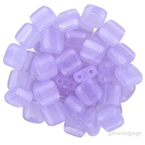 CzechMates Tile Beads – Milky Alexandrite, 25-pack