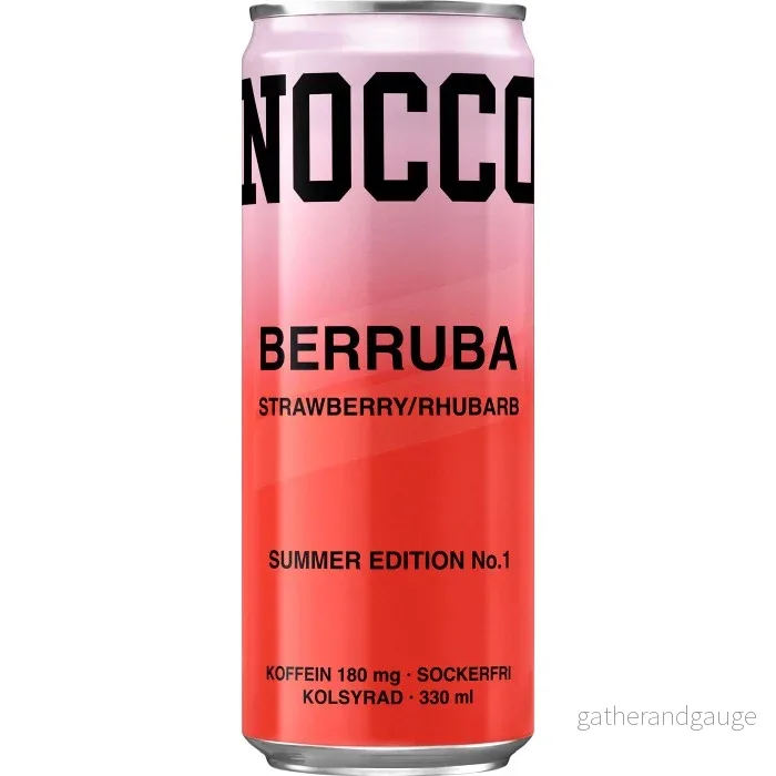 Berruba Strawberry/rhubarb Energidryck, Burk