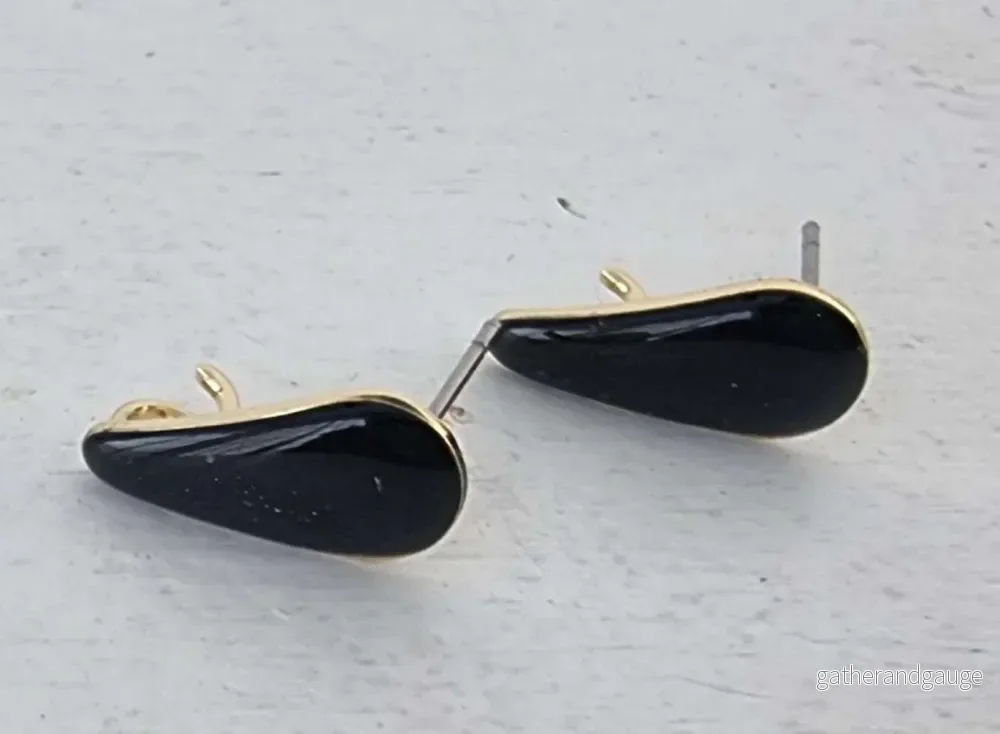 Örstickare Emalj - Svart droppe, 2-pack - Bild 2