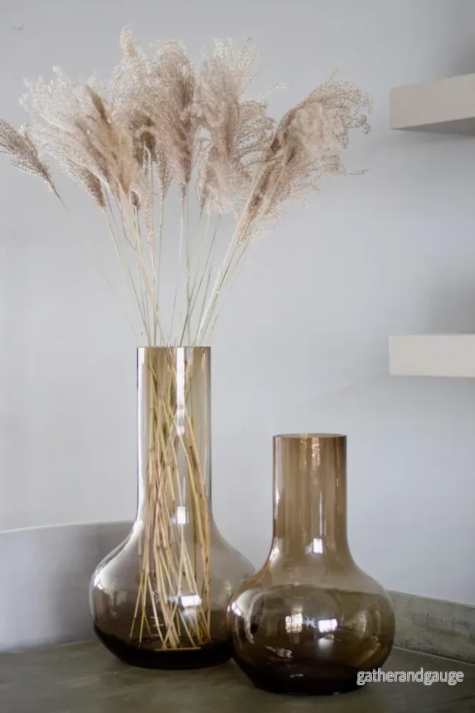 Taupe glasvas - h37cm, Ø25cm - Bild 3