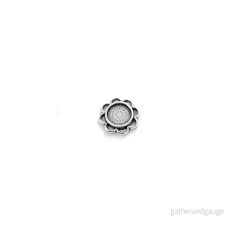 Ramberlock / Connector Silverfärgad – Rund Blomma 14mm, 1 styck