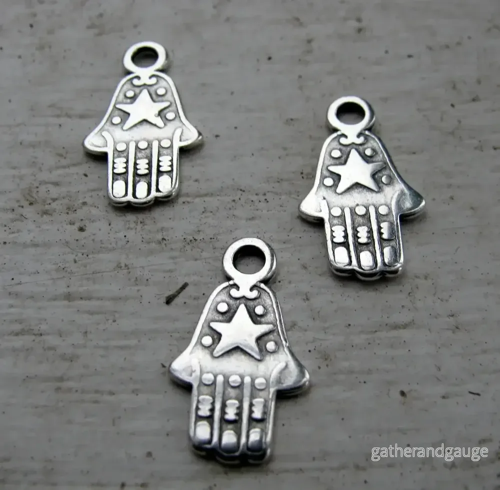 Berlock Silverfärgad - Hamsa med Stjärna 3-Pack - Bild 2