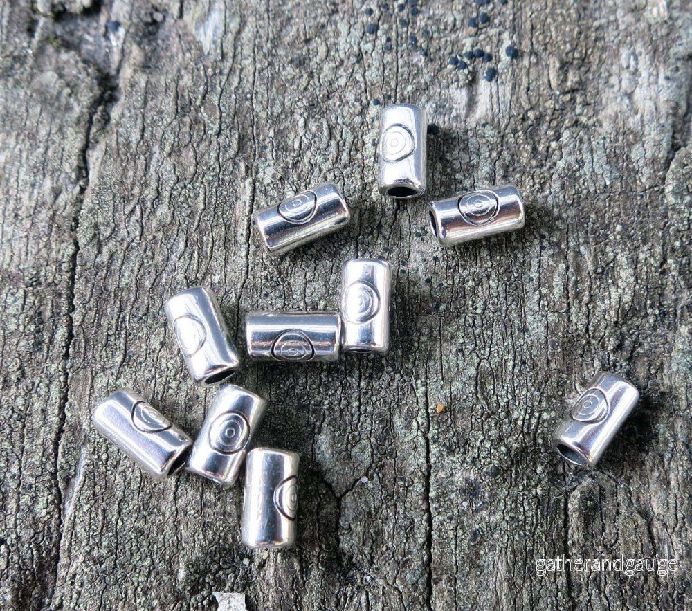 Mellandel Silverfärgad - Tub med cirkel 3,2x5,7 mm, 10-pack - Bild 2