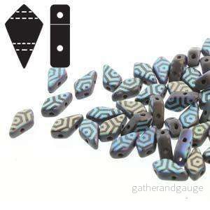 Kite Bead - Jet Laser Web Matt 9x5mm 5 gram