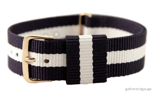 NATO-armband 20 mm – blå/vit