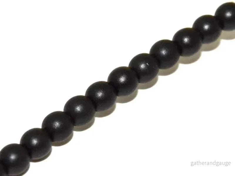 Tjeckiska Druk (Runda) - Metallic Black 3mm, 1 sträng