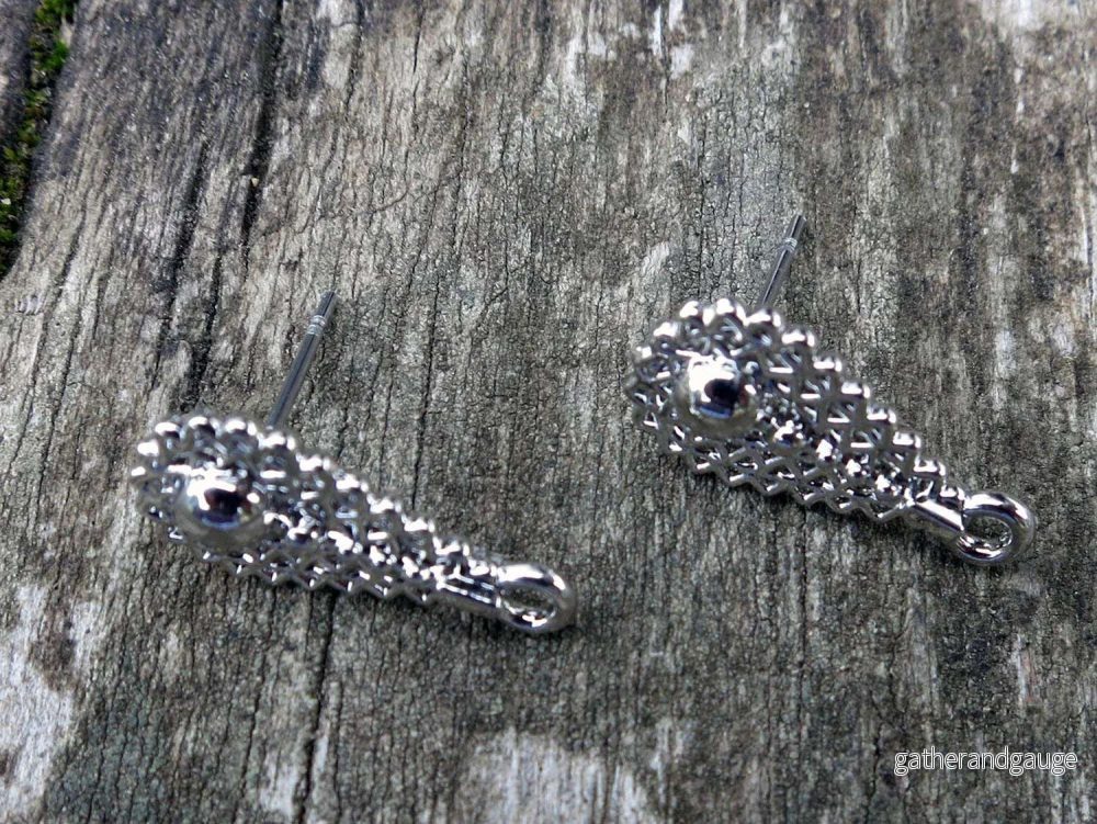 Örstickare silverfärgad - Droppe med ögla 9x14mm, 2-pack