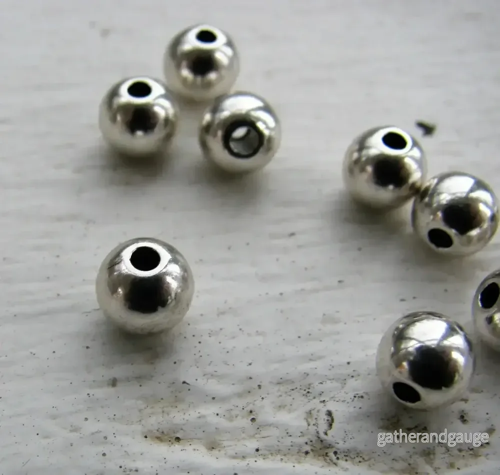 Mellandel Silverfärgad - Rund 6 mm 10-pack - Bild 2