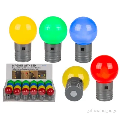 Bollformad LED-lampa med magnet – Olika färger