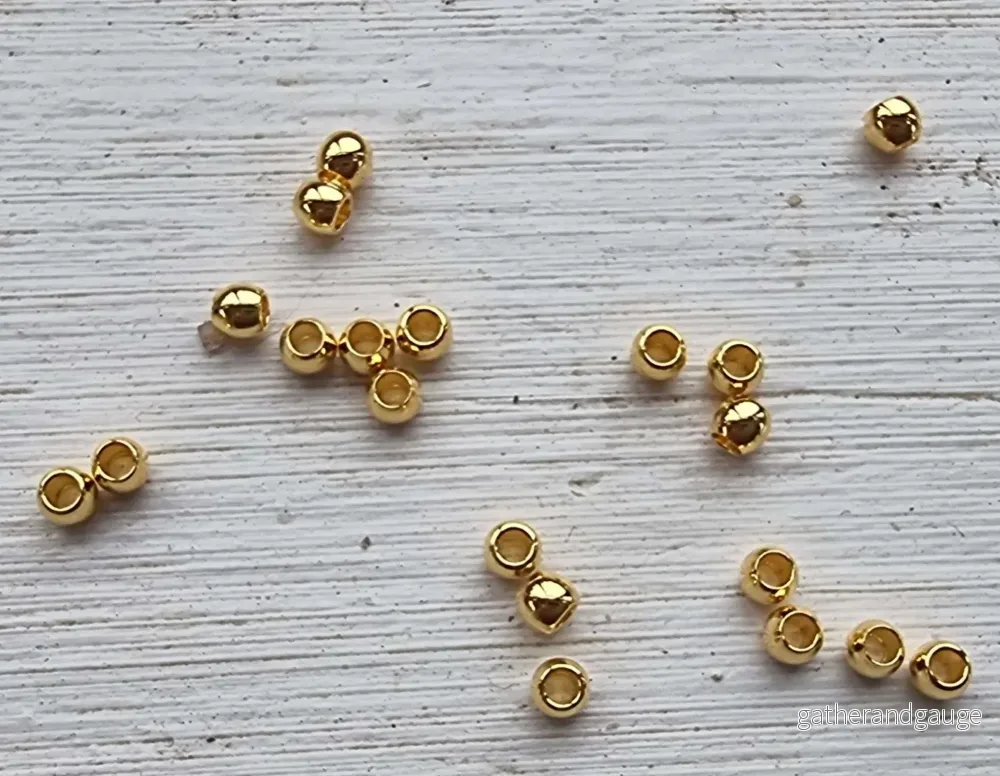 Mellandel 24K Guldpläterad - Rund 3x2,3mm 20-pack - Bild 2