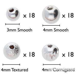 Basic Elements - Memory Wire End Cap Assortment, Silver Plated, 72-Pack