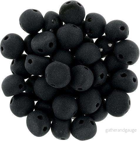 CzechMates Cabochon – Matte Jet 7mm 2-håls, 10-pack CzechMates Cabochon – Matte Jet 7mm 2-håls, 10-pack