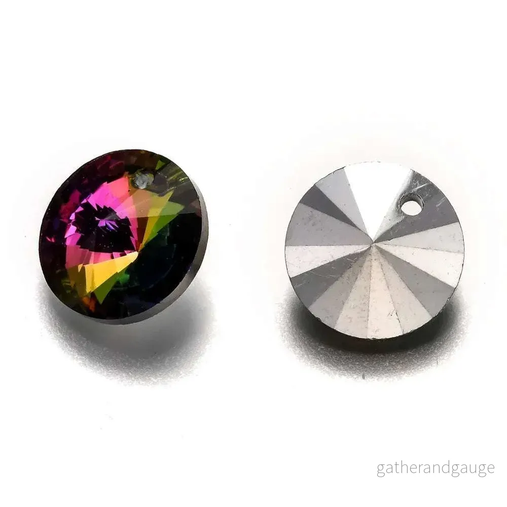 Facetterat Hänge - Rund Multi 14 mm, 1 styck - Bild 2
