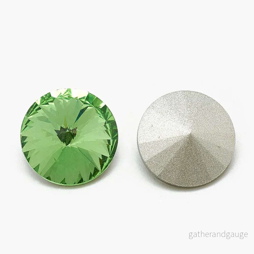 Kinesisk strass – Rivoli Peridot 10mm 1 styck