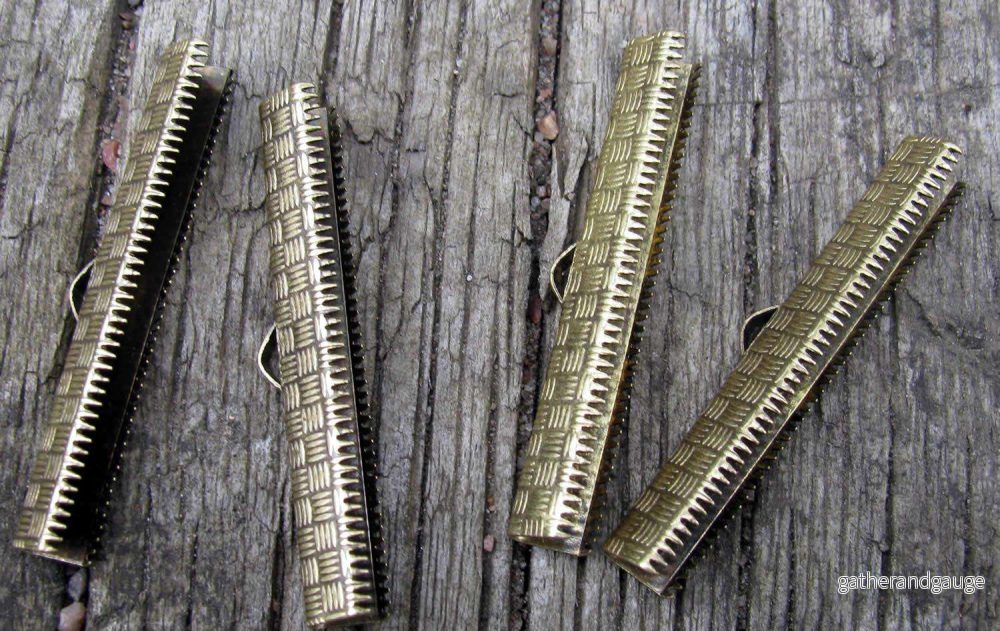 Ändfäste platta band Bronsfärgad - Bredare modell, 38 mm, 4-pack