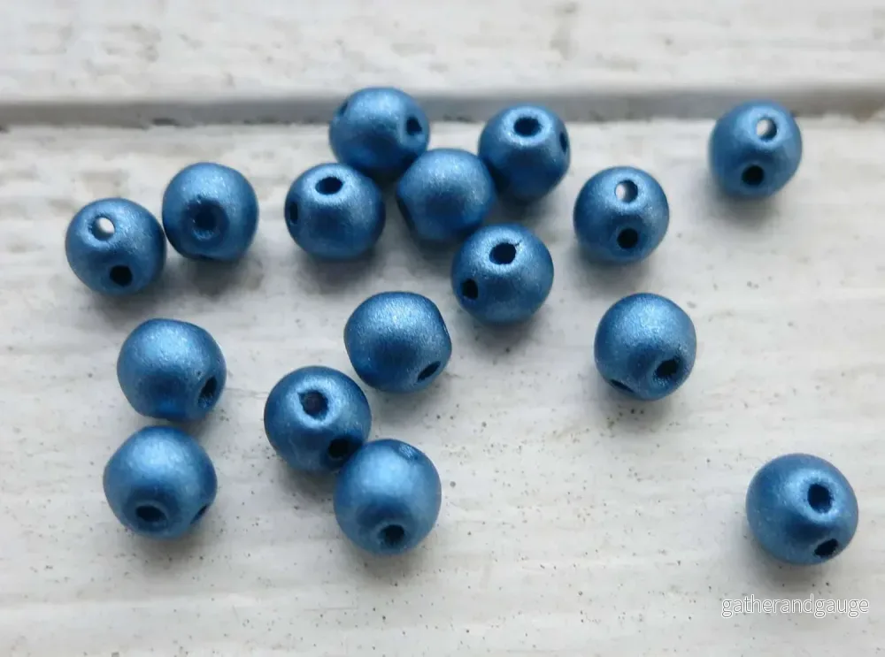 RoundDuo® Mini - Metallic Sea Blue 4mm, 50-pack