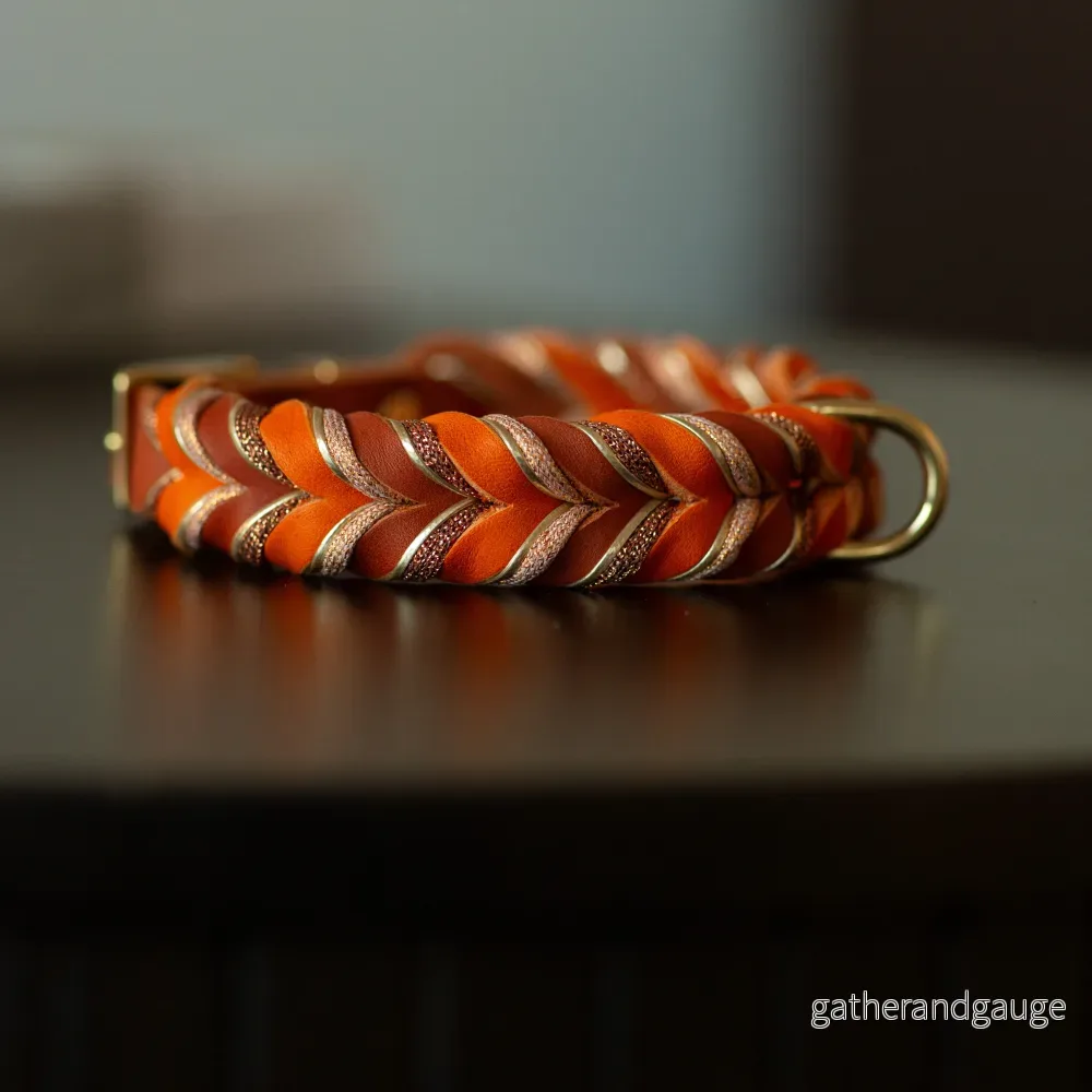 Fast halsband - Apelsin & Whisky (36+8 cm) - Bild 2