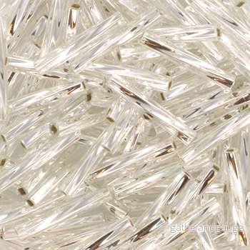 Miyuki Twisted Bugle – Silverlined Crystal 2 x 12 mm, 10 gram