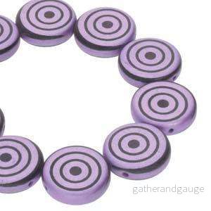 Coin 2-hole - Jet Violet Laser Target 14mm, 1 sträng