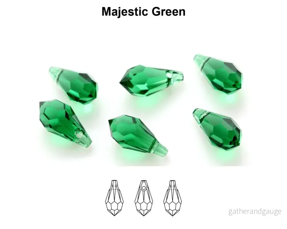 Primero Crystals 6000 Teardrop – Majestic Green 11mm 1 styck Primero Crystals 6000 Teardrop – Majestic Green 11mm 1 styck