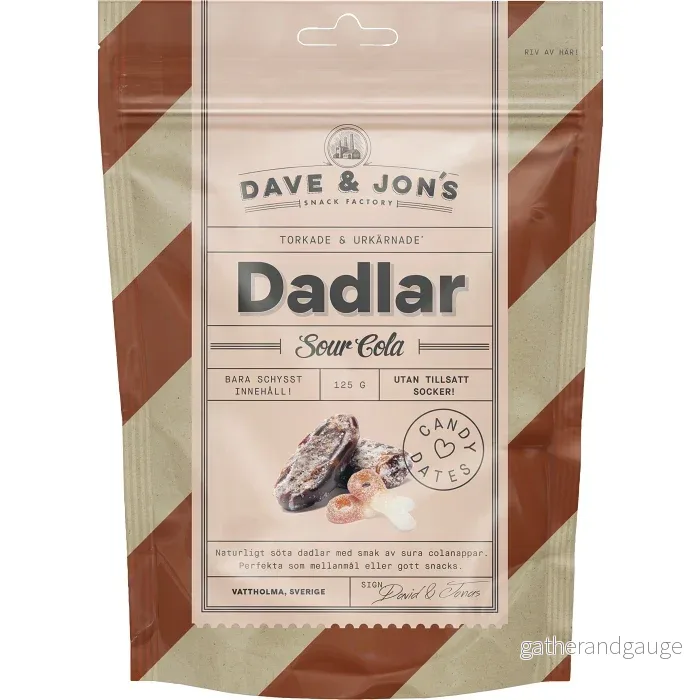 Dave & Jon’s Dadlar Sour Cola 125 g Dave & Jon’s Dadlar Sour Cola 125 g
