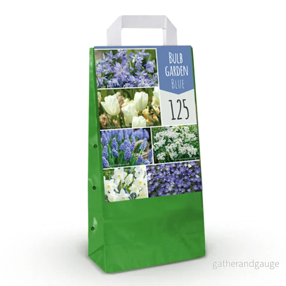 Green boutiQ - Bloembollen - Bulb Garden Blue mix - Diversen soorten - Kleur Blauw - 125 stuks - Gift Verpakking